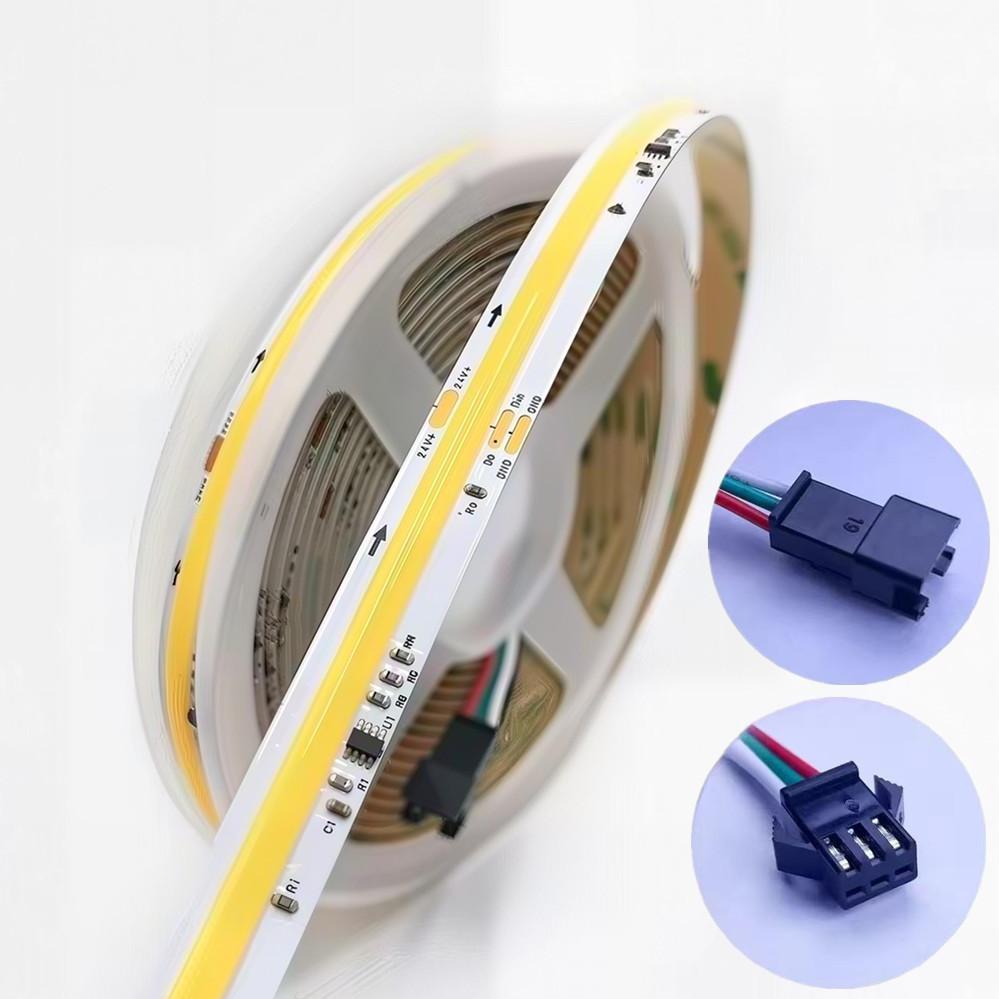 Светодиодная лента COB WS2811, 0,5-10 м, DC24V, 360 светодиодов, адресуемая, эффект потока, гибкая, 3000K/4000K/6000K, для внутреннего домашнего декора