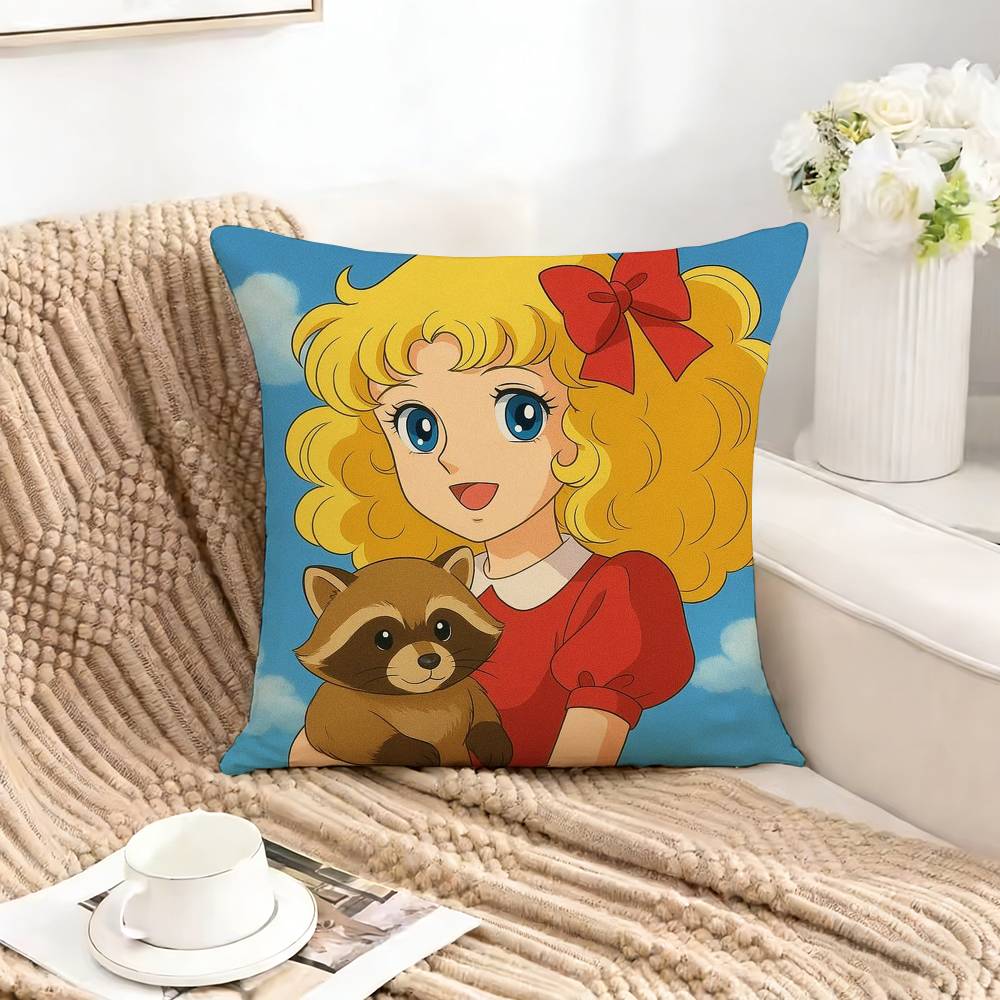 Sweet girl CCandy CCandycc Pillow Case Square DoubleSided Sofa Cushion Cover Bedroom Bedside Pillow