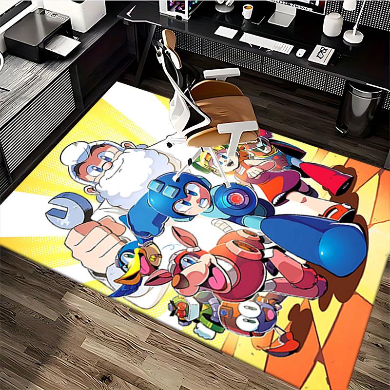 1 шт. Коврик для офисного кресла с дизайном из аниме и мультфильма Mega Man, нескользящий ковер для домашнего декора, гостиной, спальни, игровой комнаты - Идеальный подарок для фанатов!Y066