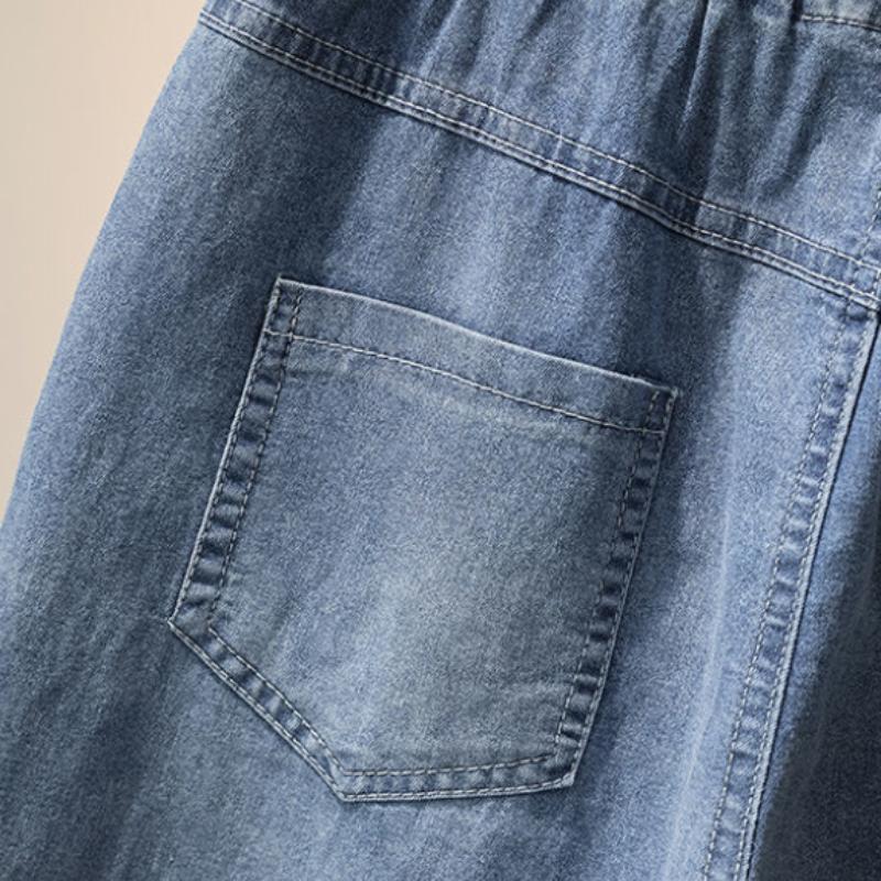 Весенне-осенние джинсы с высокой талией и вышивкой, женские свободные и тонкие брюки большого размера в Корейском стиле для студенток Nine Harlan Daddy Pants