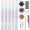 Hair Tinsel Kit with Tools Hair Tinsel Heat Resistant Fairy Hair Tinsel Kit Hair Extensions 47 Inches 1100 Strands Glitter Tinsel