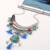 Ethnic Style Simulation Gemstone Decoration Women Necklace With Tassel Design For Art Lovers