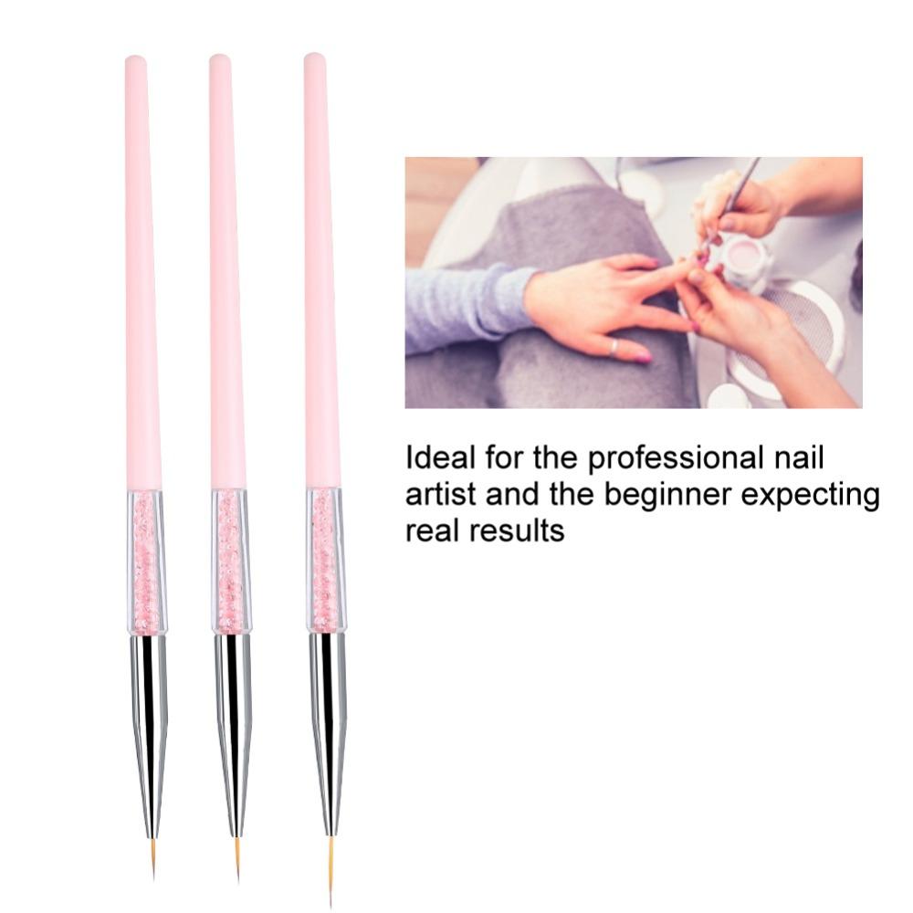 3pcs Fine Detail Nail Art Dotting Liner Brush Delicate Nail Liner Brush Acrylic Nails