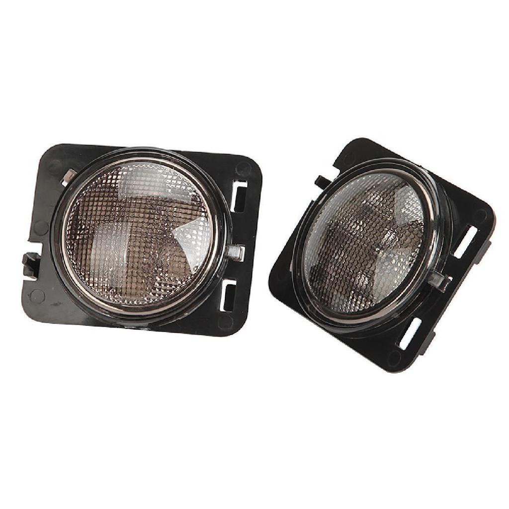 1/2Pair Car Front Bumper LED Fog Light Grille Light Turn Signal Side Marker Light Fender Lamp Kit for Jeep Wrangler JK