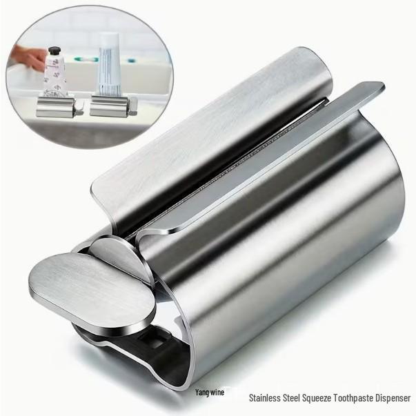 304 Stainless Steel Toothpaste & Cream Squeezer - Easy Use Manual Dispenser for Toothpaste, Facial Cleanser, and Hand Cream.