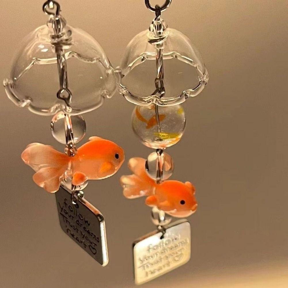 Bag Hanging Goldfish Bead Keychain Car Decor Key Ring Cute Bead Phone Chain Students