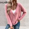 Fall and Winter Women's Simple Button-down Cardigan Sweater Jacket