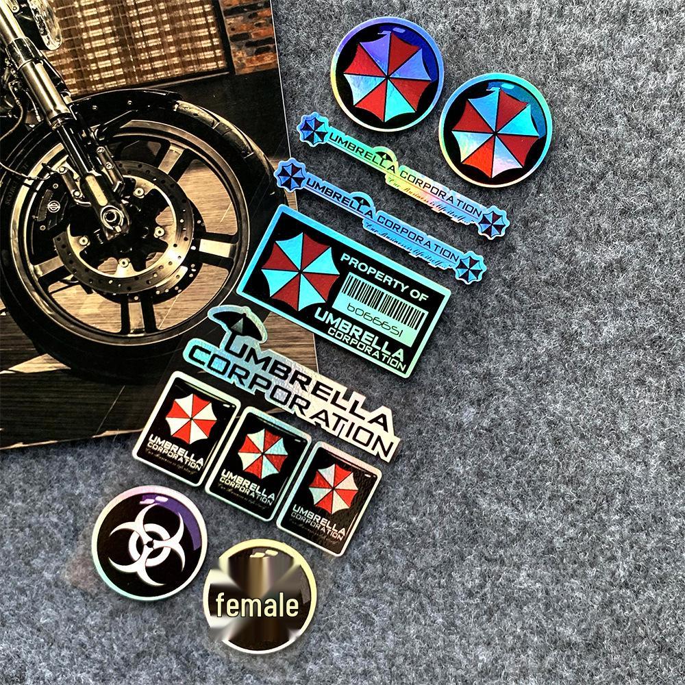 Наклейка на мотоцикл/машину Resident Evil Umbrella: Водонепроницаемая и прочная наклейка