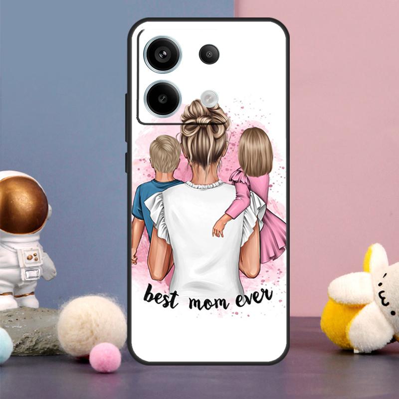 Чехол для телефона Xiaomi Redmi Note 15 Pro Plus 10 11 12 13 14 Pro Redmi 15 15C 14C 10C 12C 13C с рисунком 'Мама, Дочь, Сын, Папа'