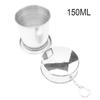 Portable With Keychain Stainless Steel Folding Coffee Handcup Telescopic Mug Collapsible Cup