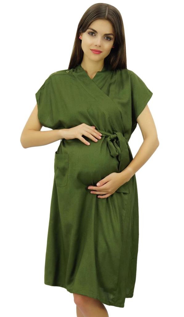 Bimba Maternity Robe Nursing Coverup With Side Shoulder Buttons Baby Shower