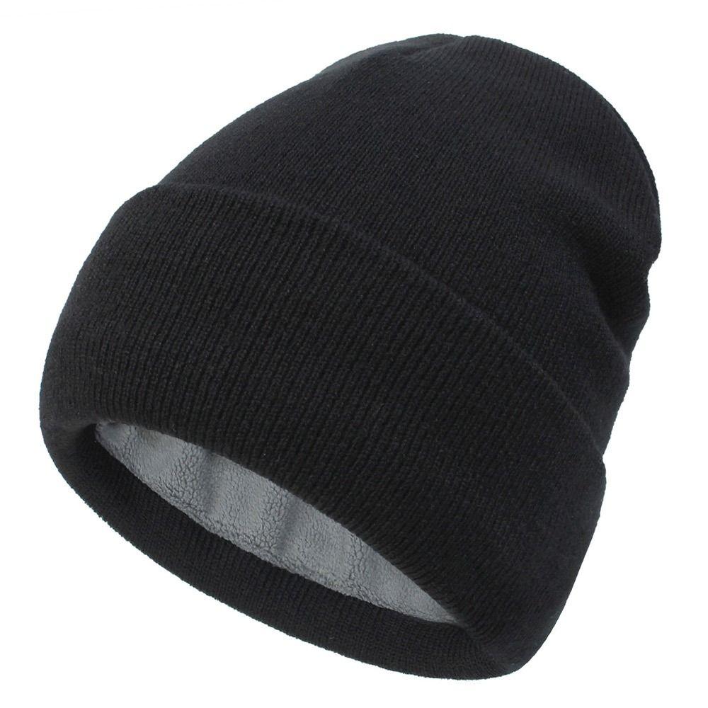 Winter Warm Cuffed Beanie Fleece Lined Ski Hats Soft Skull Cuff Cap  for Men Women