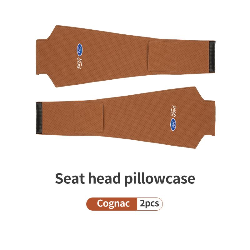 FRYX3 Perforated Suede Car Headrest Pillowcase Easy Install Scratch Resistant For Ford Focus mk2 mk3 mk4 Fiesta Ranger Mondeo S-MAX
