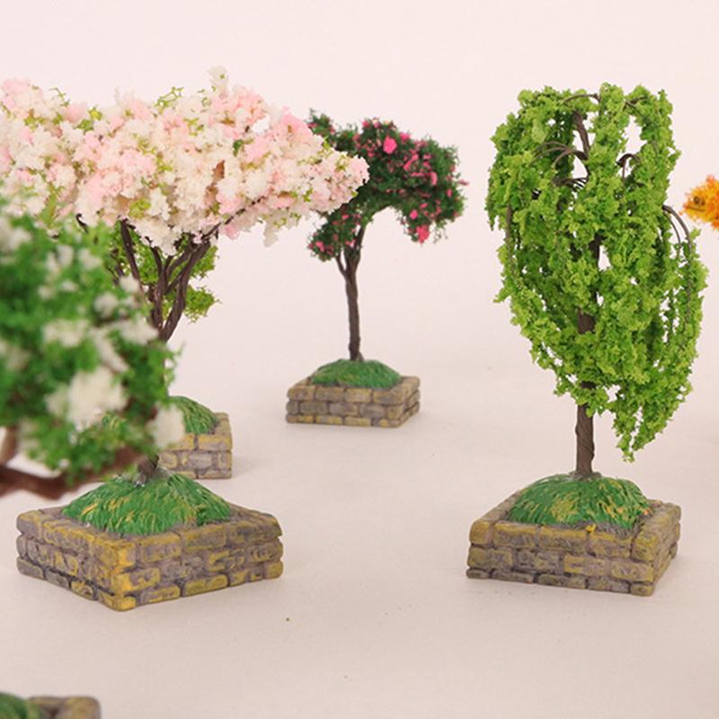 1 шт., аксессуары для домашнего сада, мини-модель дерева, кукольный домик, украшения для сада фей, миниатюры, микроландшафт, фигурка из смолы