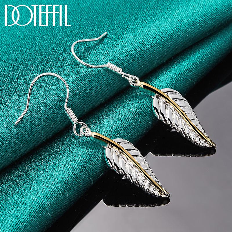 Серьги-перья из стерлингового серебра 925 пробы, модные украшения