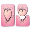 3D Heart-Shaped Bathroom Toilet Three-Piece Floor Mat Doormat Bathroom Carpet