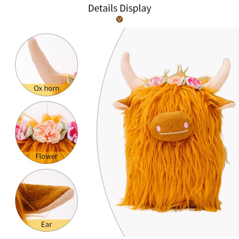 Плюшевые куклы яка Праздничные куклы-украшения Куклы-гномы Шотландский як Куклы-украшения