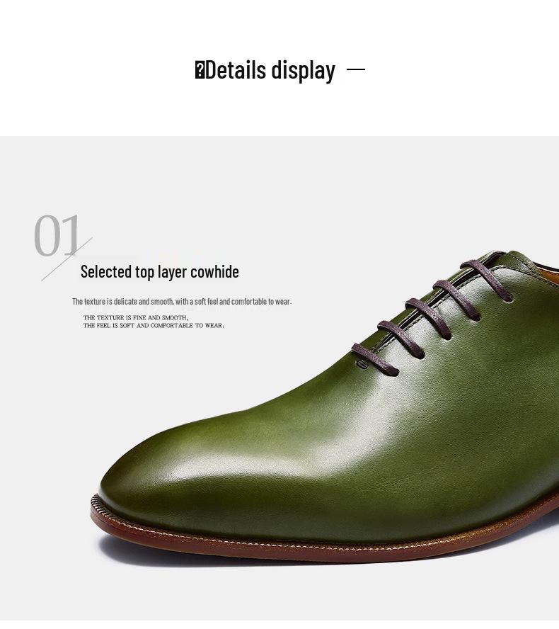 Мужские туфли дерби из натуральной кожи ручной окраски с заостренным носком - Британский формальный стиль