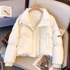 Women's Short Cotton Coat with Bread Pattern, Thickened Winter Jacket, Simple and Stylish Outerwear