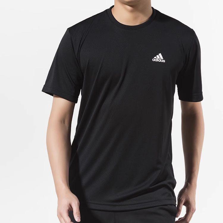 adidas Футболки мужские черные с круглым вырезом умеренного прямого кроя AZ4076