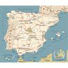Spanish Map Background Cloth-Spain Map-Line Map Decor Picture for Travel,Educational Tool,Photo Shoot Background