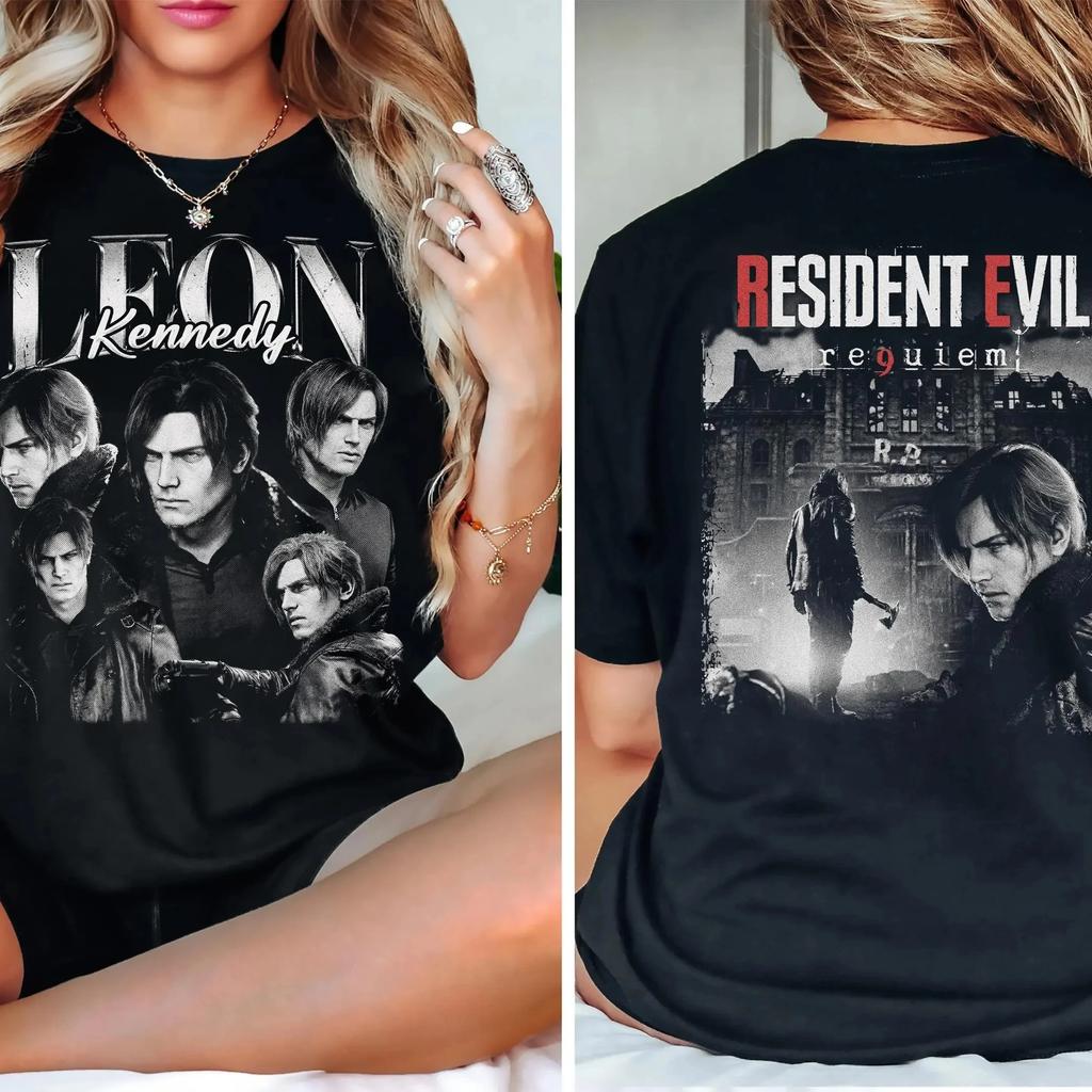 2026 Новая футболка Resident Evil Мужская и Женская Хлопок Летняя Одежда Готическая Мода Y2K С коротким рукавом Уличная одежда Унисекс