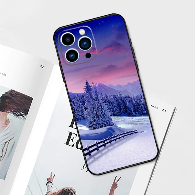 Чехол Landscape Winter Light Snow для iPhone 17 Pro Max 11 14 15 16 Pro Max 12 13 mini 16 Plus 16e 17 Air
