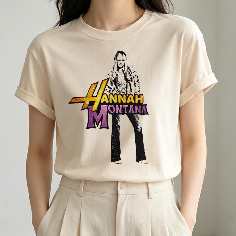 Hannah Montana t shirt femme cute baddie Psychedelic tshirt scene party graphic funny