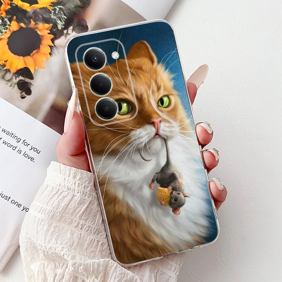 Чехол для Xiaomi Redmi 15 5G Милый Кот Роскошный Расписной Чехол 6.9'' Мягкий Тонкий Чехол для Телефона Для Xiaomi Redmi 15 Redmi15 4G Fundas Coque