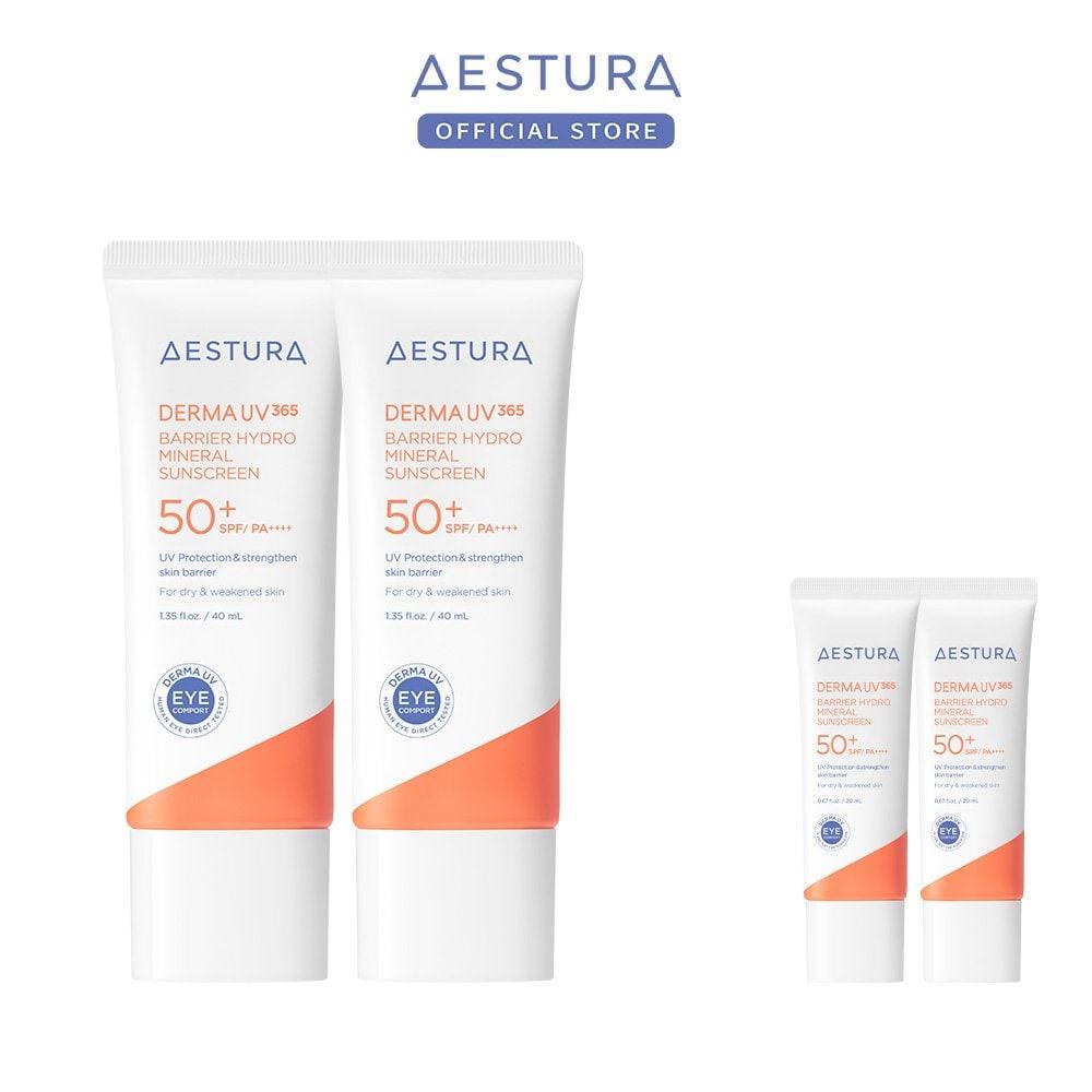 Aestura Derma UV365 Barrier Moisture Неорганический солнцезащитный крем 40 мл x 2