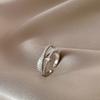 Korea Exquisite Shiny Zircon Cross Opening Adjustable Ring Women's Ring