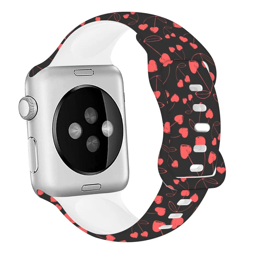 Силиконовый ремешок ко Дню святого Валентина для Apple Watch Band 49мм 45мм 44мм 42мм 46мм 41мм 40мм Подарочный браслет iWatch Ultra 10 9 8 7 6 5 SE