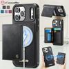 CaseMe Магнитный кожаный чехол-книжка для iPhone 17 Pro Max 17E Air 16 Plus 15 14 13 12 11 MagSafe Беспроводная зарядка Кошелек Держатель для карт Задняя крышка