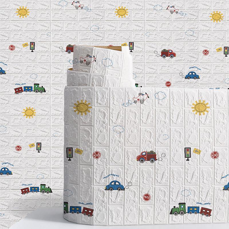 Soundproof Foam Wall Panels, Self-Adhesive XPE Cartoon Murals for Bedroom, Waterproof Noise Reducing Wallpaper
