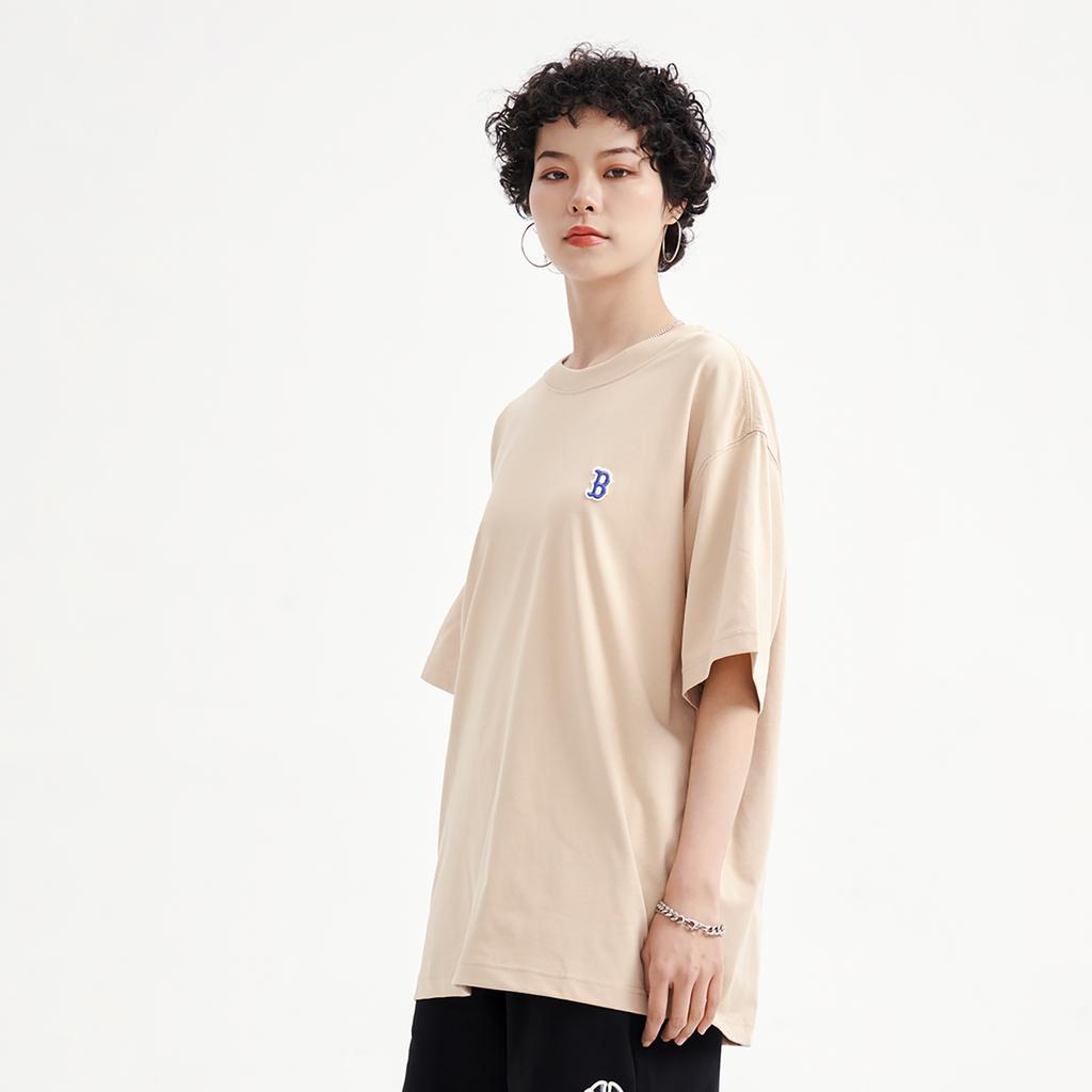 New MLB Set in Sleeve T Shirt Unisex Sandy Brown 3ATSB0233-43SAL