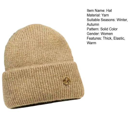Зимняя женская вязаная шапка с эластичными складчатыми полями, утолщенная, однотонная, защита ушей, теплая, повседневная, для катания на лыжах, коньках, головной убор
