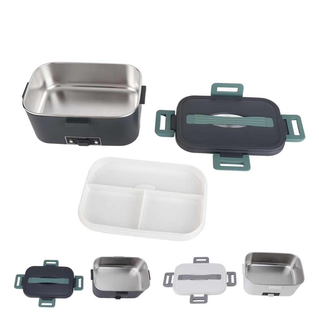 Электрический ланч-бокс 1,8 л с циркуляцией воздуха на 360 градусов, подогрев, вкладыш из нержавеющей стали SUS304, можно мыть в посудомоечной машине, портативный ланч-бокс