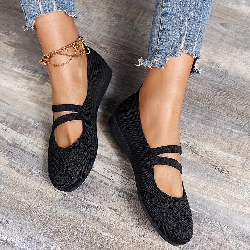 Большие размеры, круглые балетки, женские однотонные сетчатые дышащие неглубокие мокасины, повседневные легкие балетки Zapatos Planos