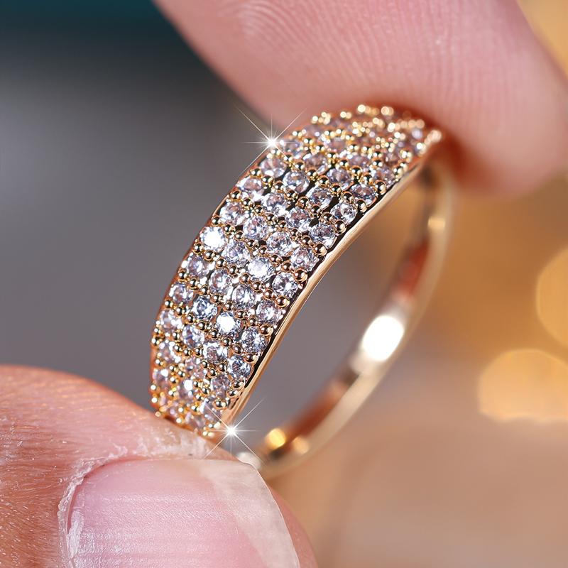 Сверкающие белые циркониевые обручальные кольца для женщин, модные золотые кольца, свадебные украшения