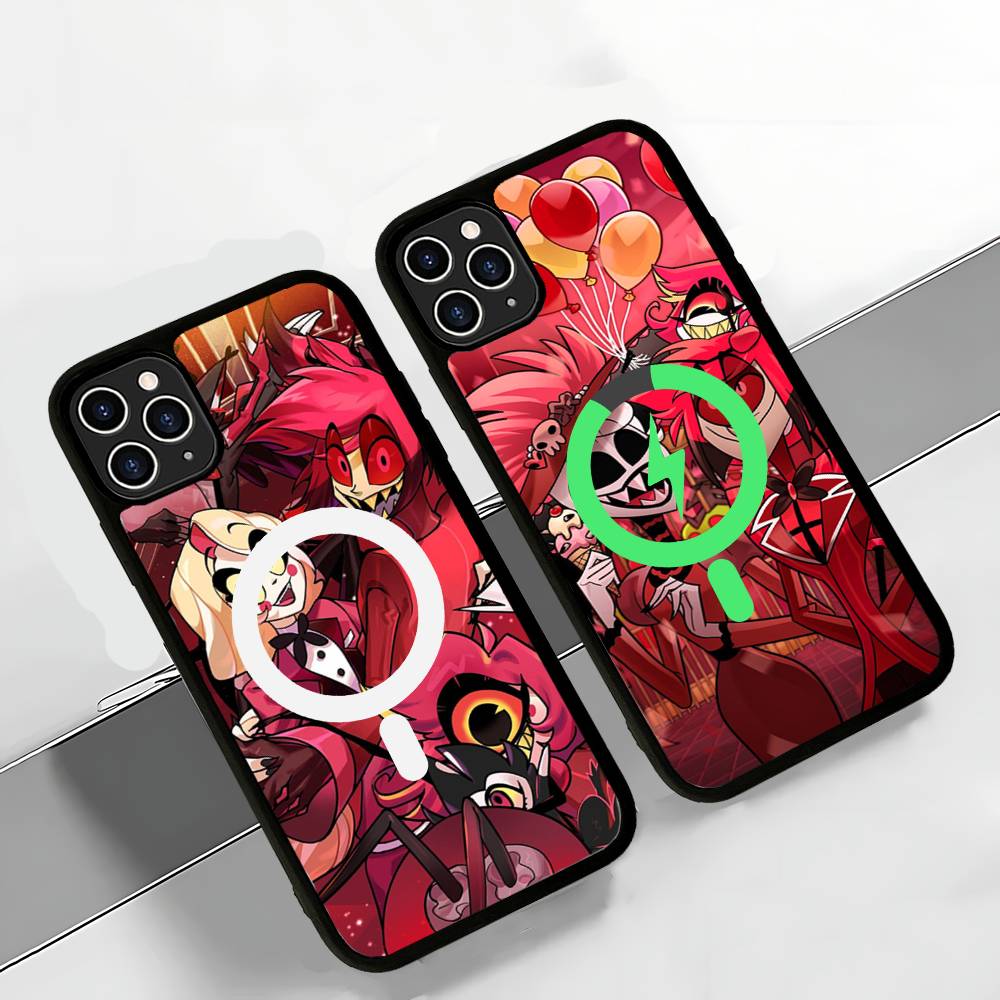Магнитный чехол H-Hazbin H-Hotel для iPhone 17 16 14 13 12 11 15 Pro Max Plus Беспроводная зарядка Чехол для телефона