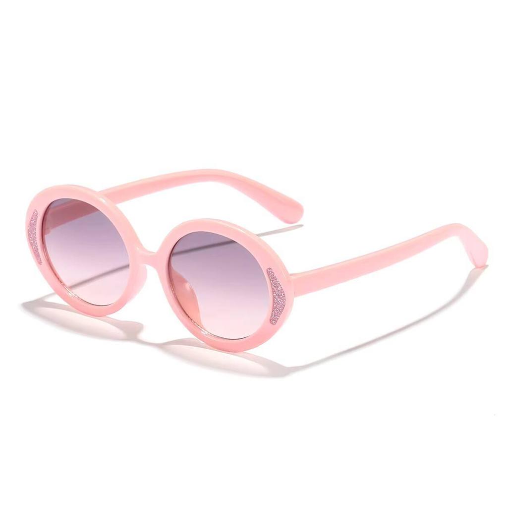 2026 Children's Candy Color Fine Flash Oval Frame Cute Baby Trendy Fashion Street Photography Sunshade Sunglasses