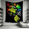 Rossi Flame Wall Tapestry Aesthetic Wall Hanging Printed Fabric Blanket Decorative Tapestries for Bedroom Living Room Home Decor