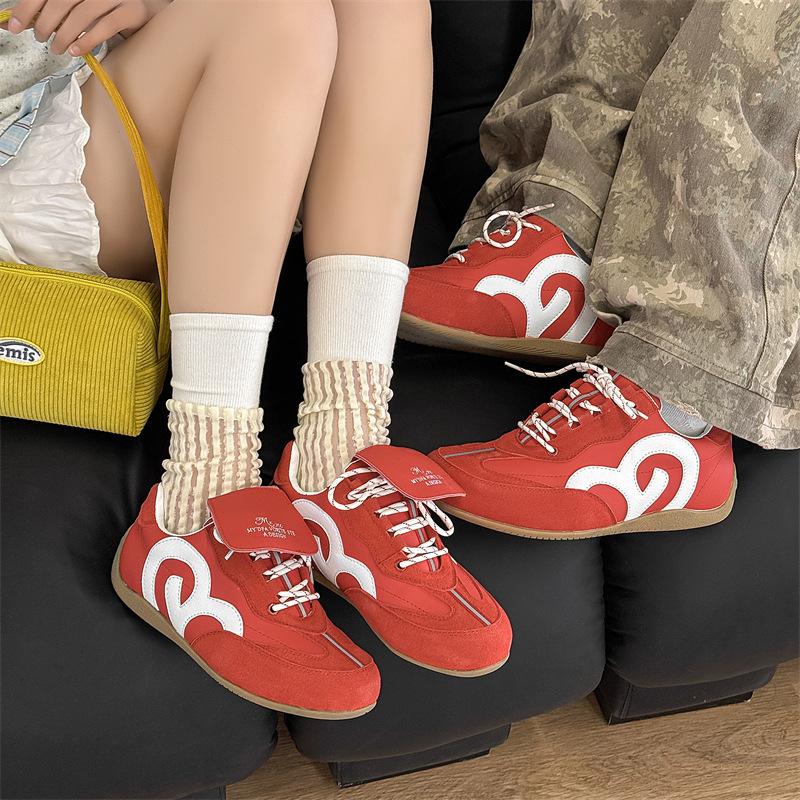 Star with the Same Trend Racing Shoes Men's Spring and Summer New Retro Versatile Couple Soft-soled Flip-top German Training Shoes