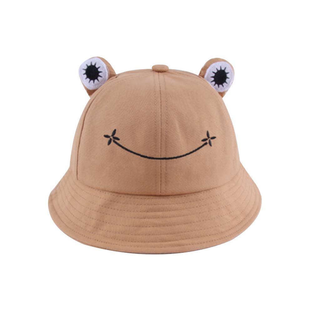 Cute Adjustable Cotton Embroidery Frog Women Fisherman's hat Visors Hat Bucket cap Sun Hat