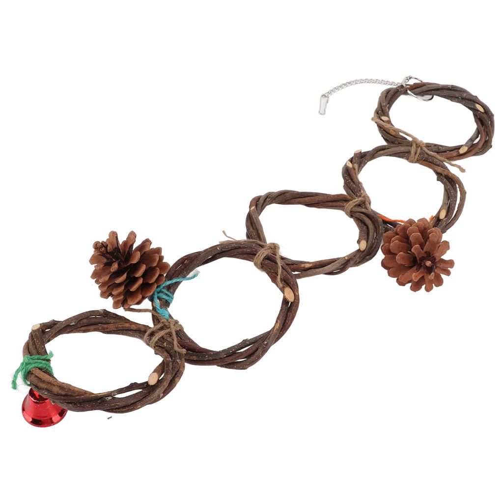 Игрушка-кольцо для попугая Безопасная Ручной вязки Подвесная Игрушка-кольцо-качели для птиц попугаев 5 колец