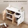 HOMCOM - meuble de rangement - Panneaux de particules classe E1 - 90x30x72cm - Blanc, Chêne Clair