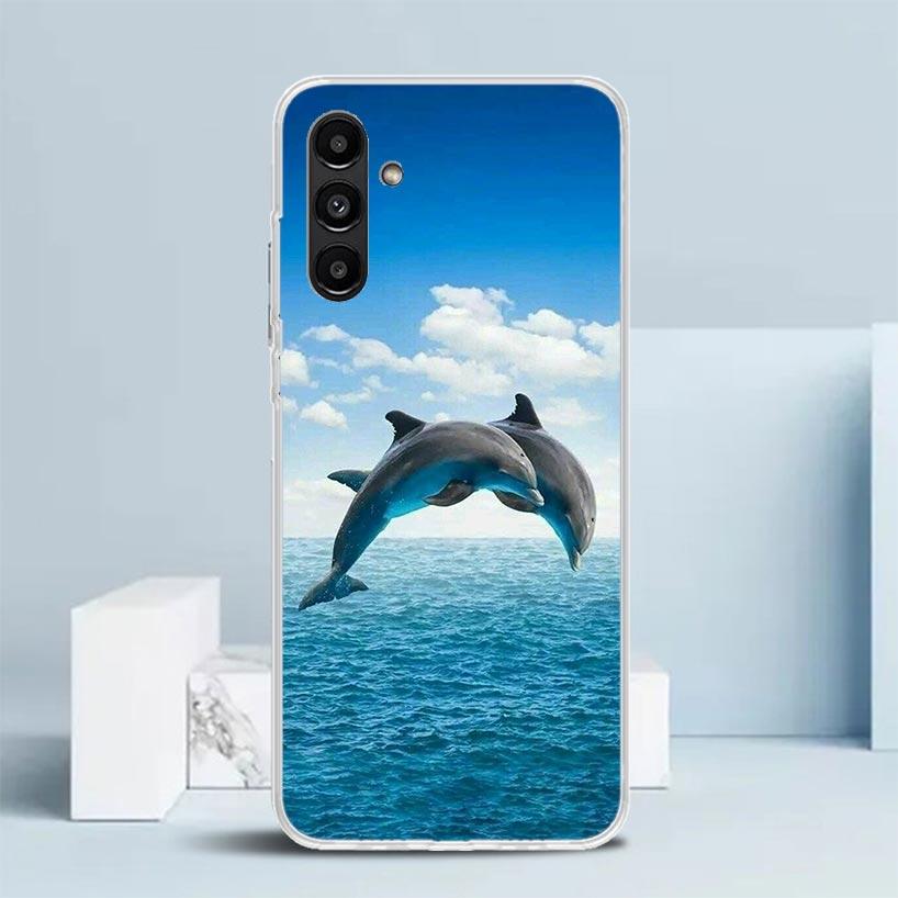 Чехол для телефона с милым дельфином, животным океана, для Samsung Galaxy A17 A37 A57 A16 A15 A14 A13 A56 A55 A54 A53 A36 A35 A34 A33 A26 A25 A24