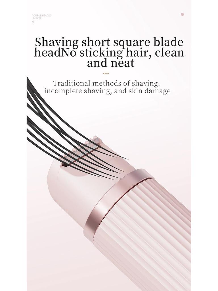 Женский электрический эпилятор с двумя головками и триммер для лобковых волос