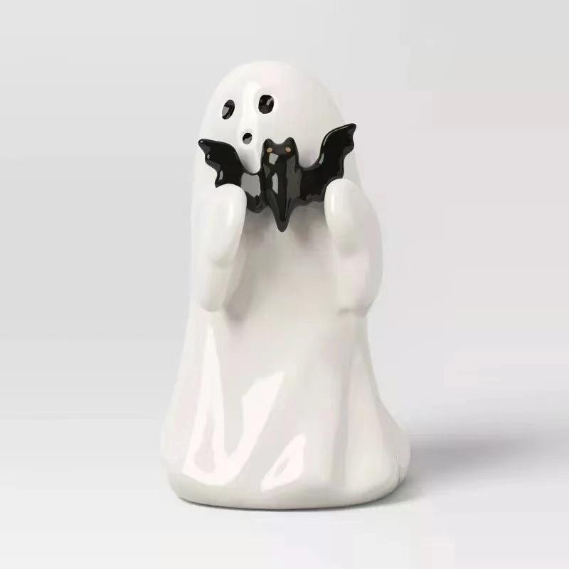 Halloween Decorative White Ghost Ornaments, Cute Party Yard Desk Decor, Study Room Tabletop Figurine Gift