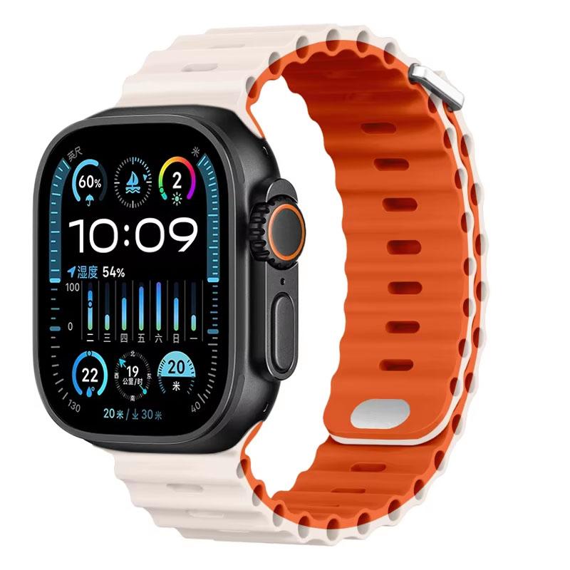 Силиконовый ремешок 'Океан' для Apple Watch Band Ultra 3/2 49мм 46мм 45мм 42мм 44мм 41мм Спортивный браслет iWatch 11 10 9 8 7 6 5 SE ремешок